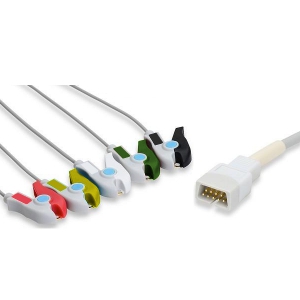 Kabel kompletny EKG do MEK, 5 odprowadzeń, klamra, wtyk 9 pin